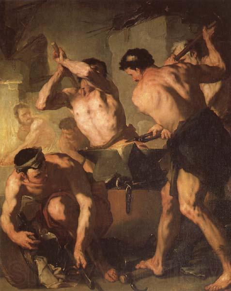 Luca Giordano Vulcan's Forge Norge oil painting art